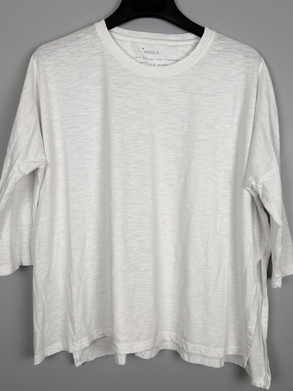 MERSEA Catalina Tee White One Size Oversized Slub Cotton T-Shirt Beach Lagenlook